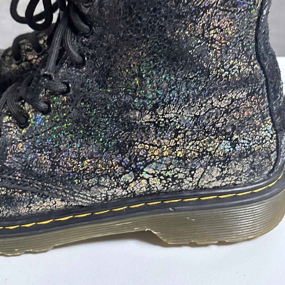 Dr Martens Boots‎ Youth USM 4 Crinkle Metallic 1460 J Glitter Combat Zip Ankle